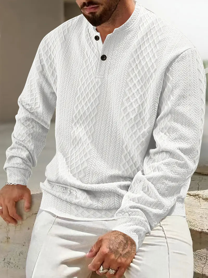 HARALD - LÅNGÄRMAD TRÖJA MED GEOMETRISKT MÖNSTER