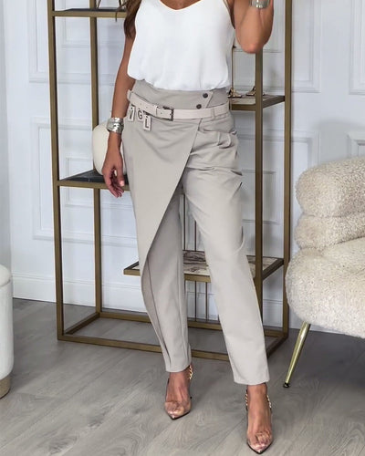 Cora™ - Lappade Byxor Med Bälte