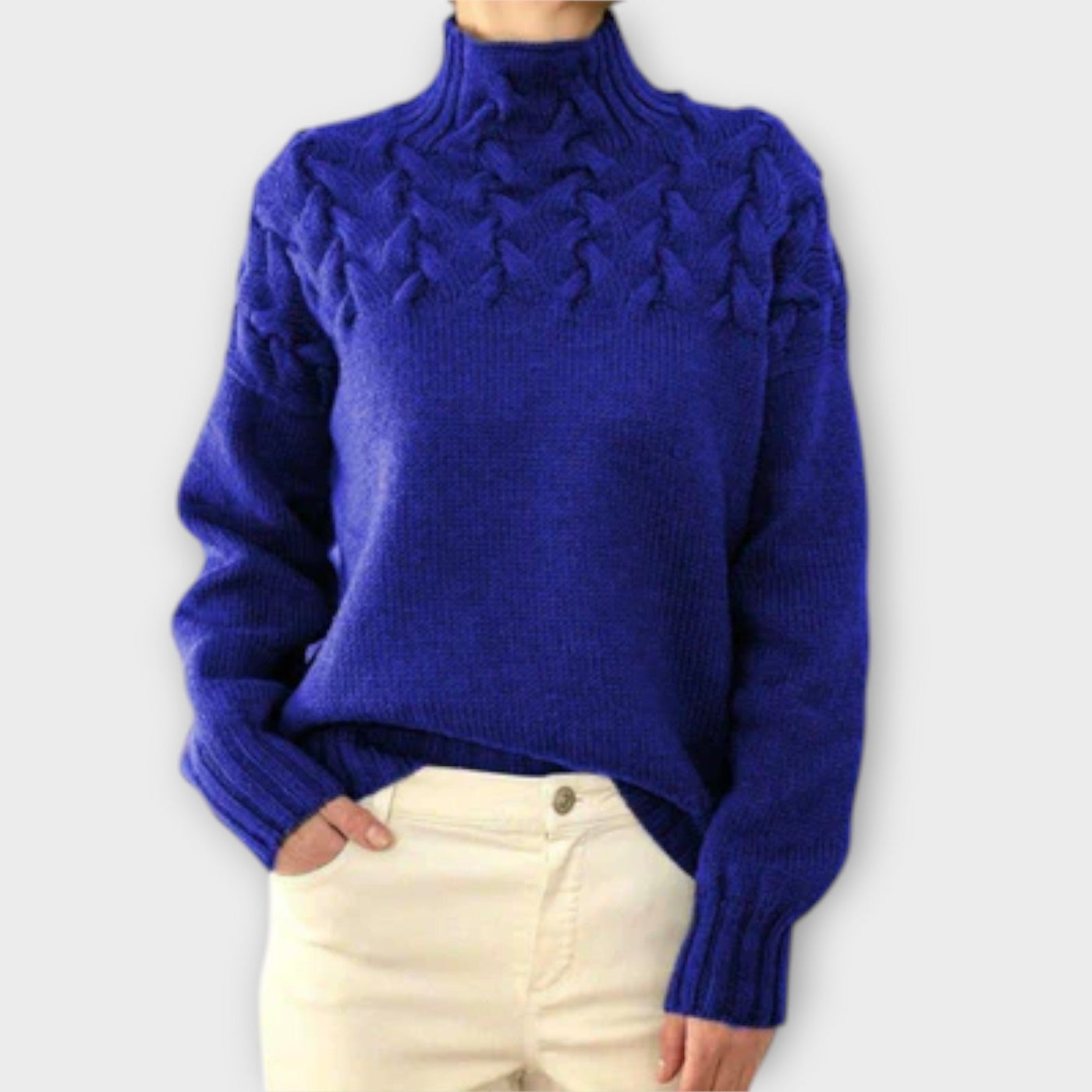 Kathrin | Women's Sweater with Cable Knit Detail