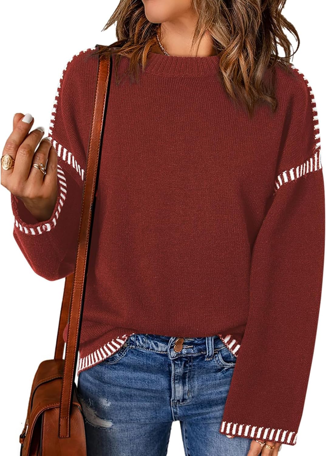 ELVANIA - ÖVERSIZE STICKAD DAMTRÖJA