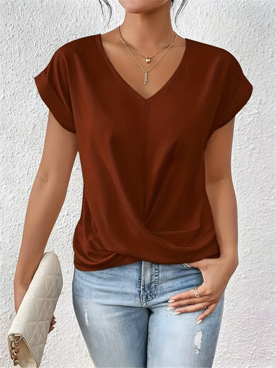Maia | Twist Front V-Neck Top