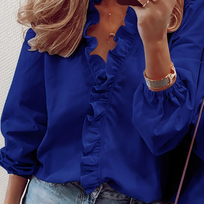 Cordelia | Ruffled V-Neck Blouse