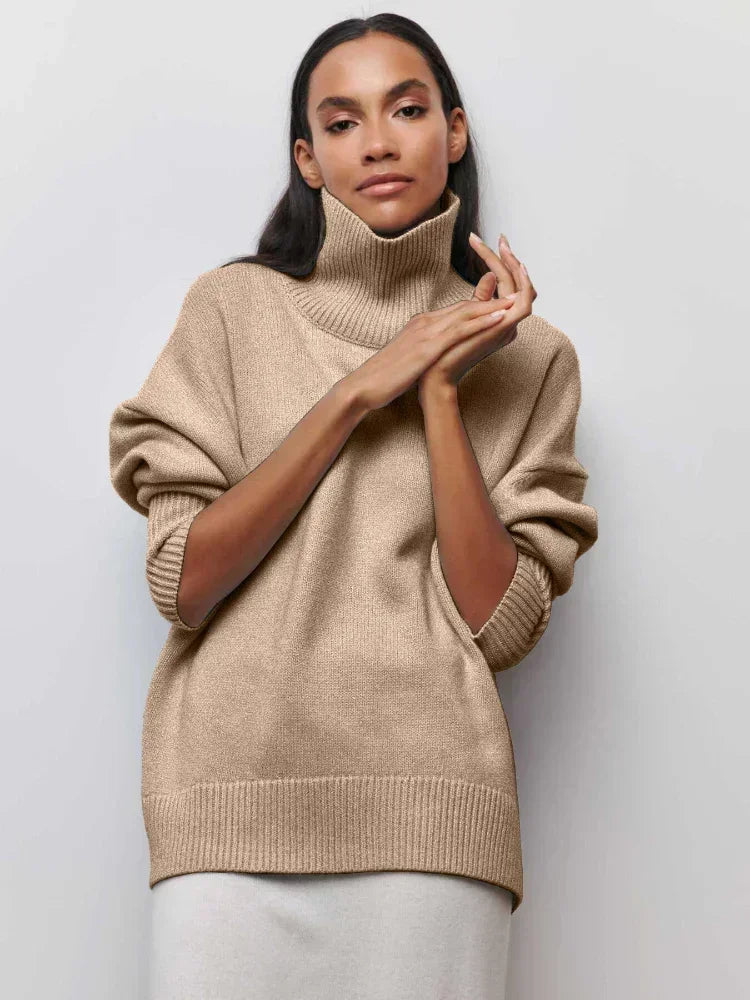 MAEVA – HÖGHALSAD STICKAD PULLOVER TRÖJA