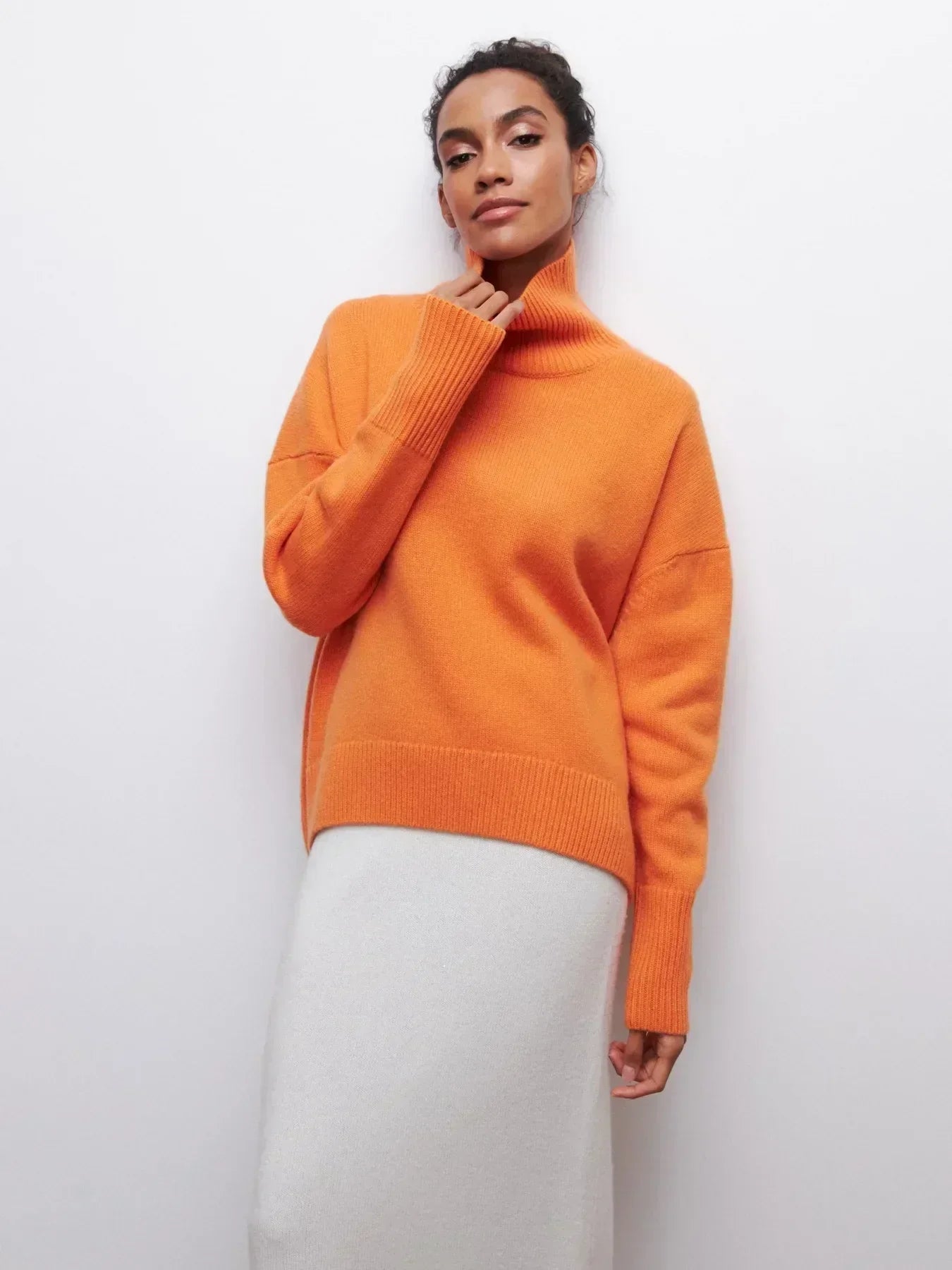 MAEVA – HÖGHALSAD STICKAD PULLOVER TRÖJA