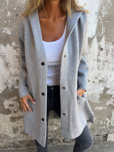 Arianna | Button-detailed Hooded Cardigan