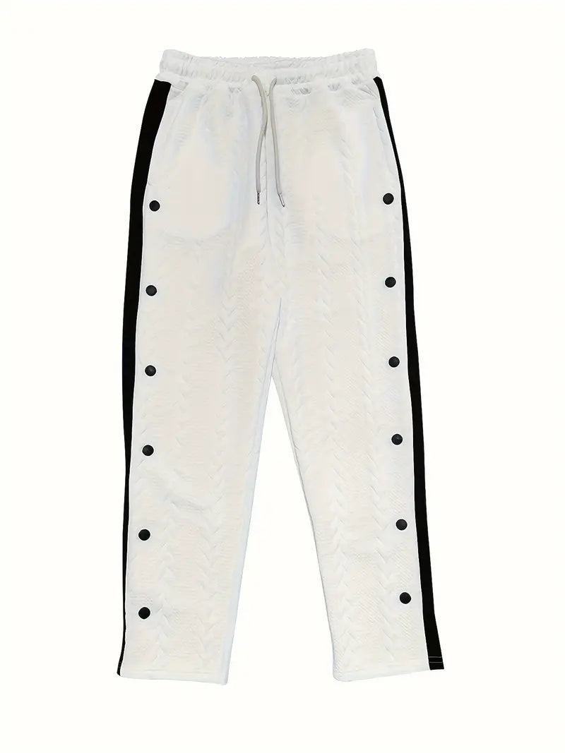 SILVESTRE - STICKADE BYXOR MED SIDOKNAPPAR