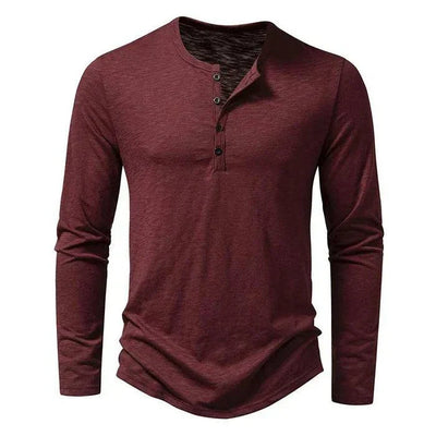 Henley | Collar Long Sleeve T-Shirt
